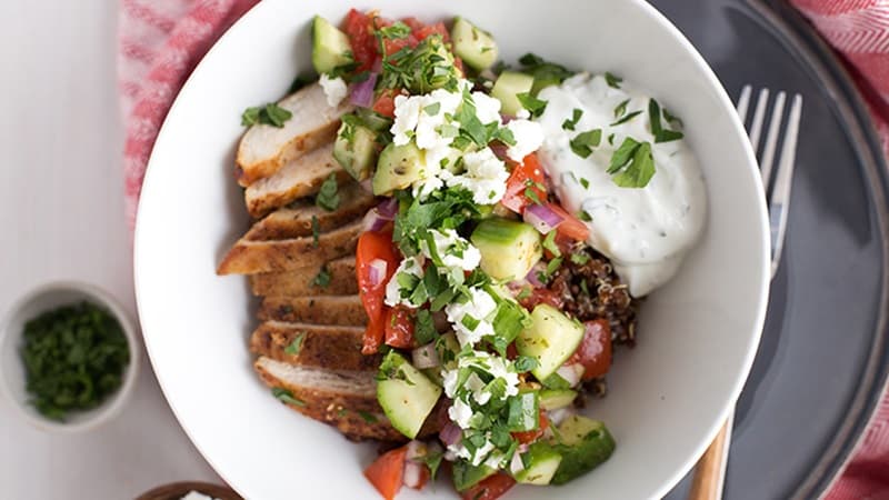 Quick and Healthy Greek Chicken Quinoa Bowls