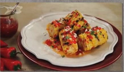 Grilled Corn With Chili Pepper Jam nad Queso Fresco