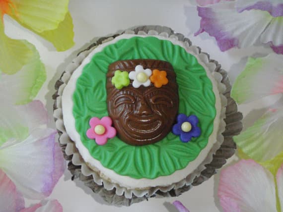 Luau Tiki Mask Fondant Topper