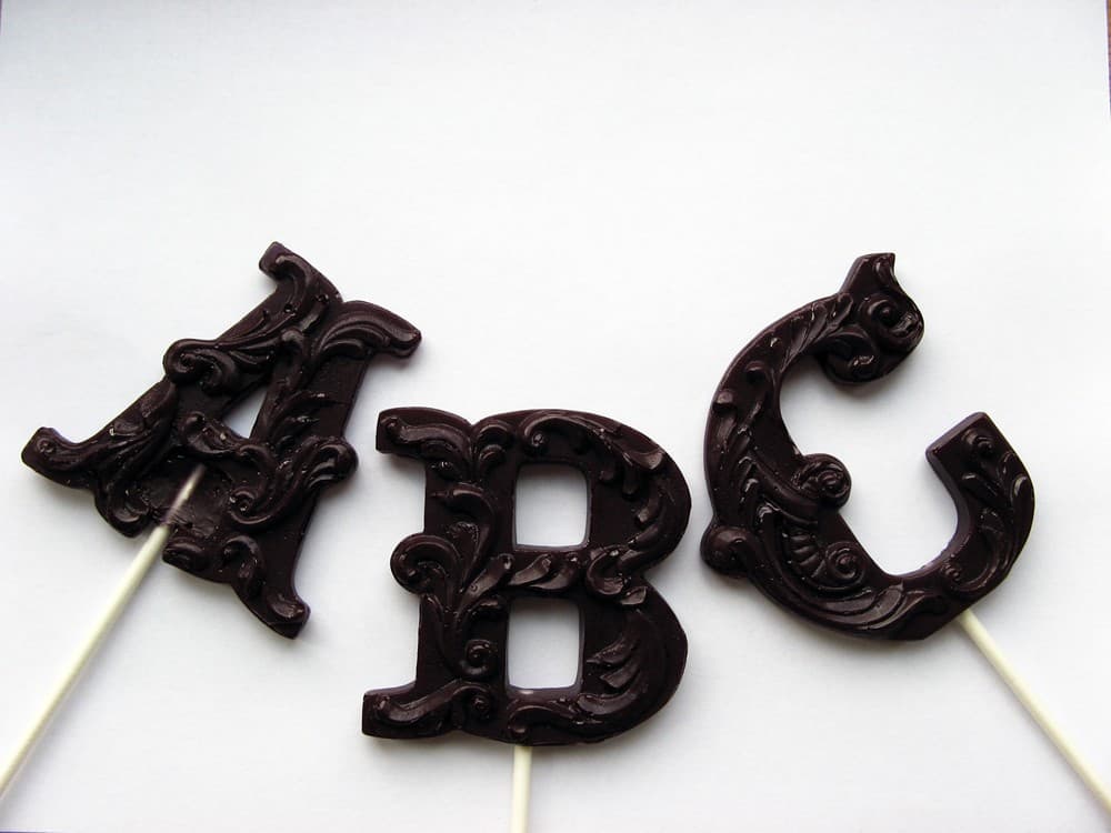Filigree Letter Monogram Lollipops