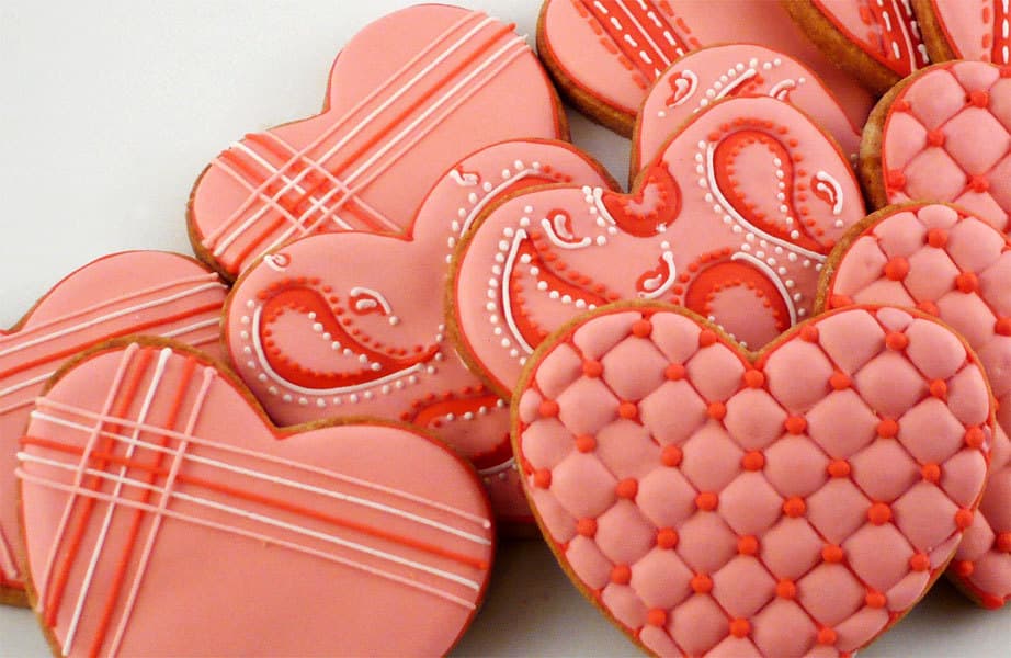 Patterned Heart Cookies