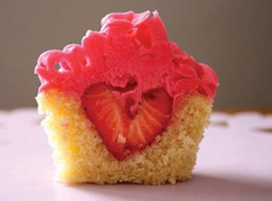 Hidden Treasure Strawberry Cupcakes