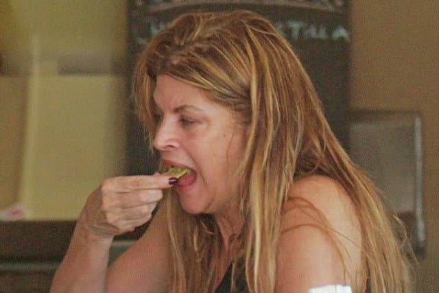 Kirstie Alley Chows Down on Chips and Dip
