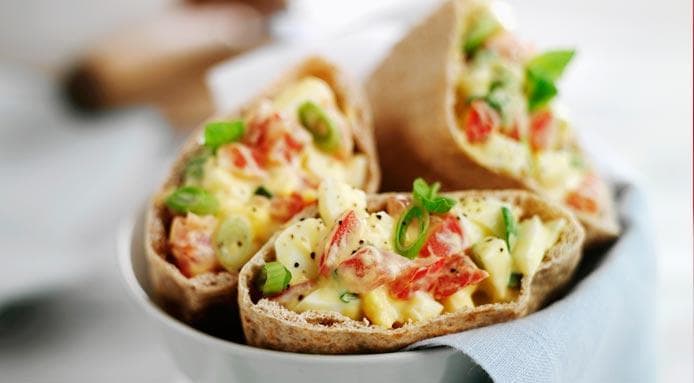 Potato and Egg Salad-Stuffed Pita Pockets