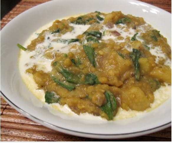 Lentils and potatoes