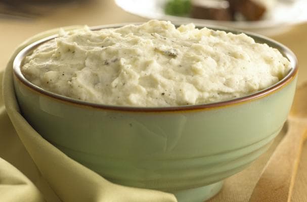 Amazing Goat Cheese Mashed Potatoes with Garlic and Sage  
