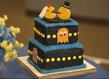 Pac Man Themed Wedding Cake
