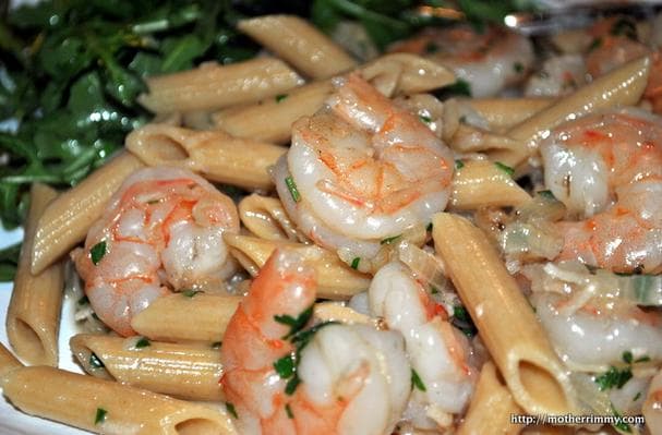Whole Wheat Pasta With Shrimp and Chard