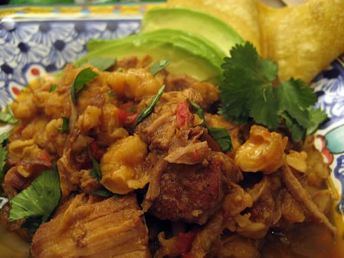Pork Posole With Avocado, Cilantro and Lime