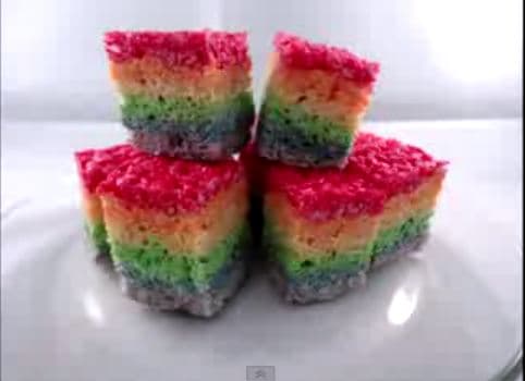 Fruity Rainbow Rice Krispy Squares