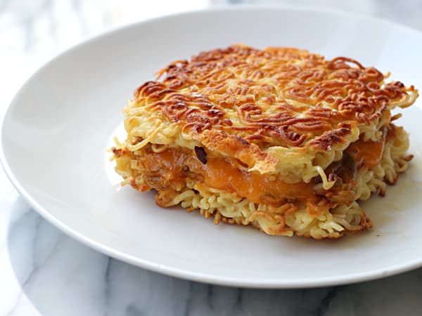 Ramen Kimchi Grilled Cheese Sandwich