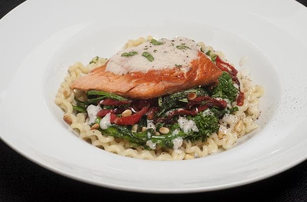 Summer Supper: Salmon Over Fusilli and Rapini With Lemon Wine Sauce