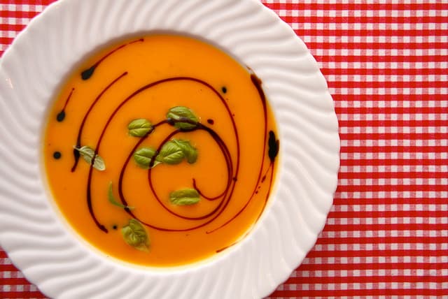 pumpkin soup with rice and sage
