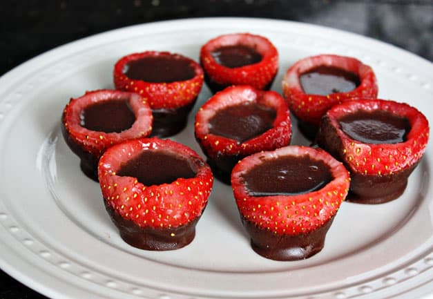 Chocolate-Covered Strawberry Shot Glasses