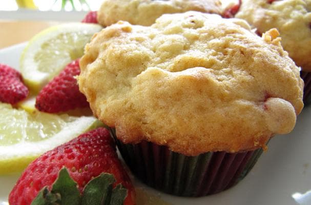 Sexy Strawberry Lemon Buttermilk Muffins