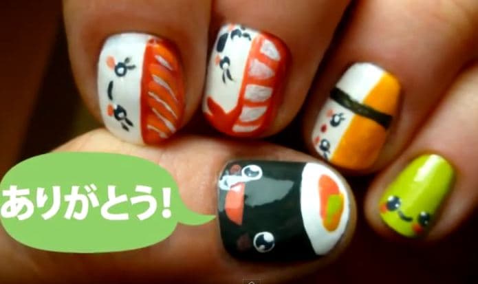 How To Make Sushi Nail Art
