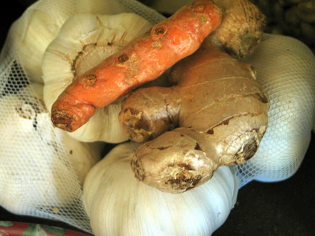 ginger and turmeric and garlic