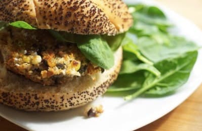 Summer Vegetable Burgers with Crunchy Corn