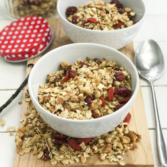 Vegan Granola with Almonds, Walnuts, Cranberries and Goji Berries