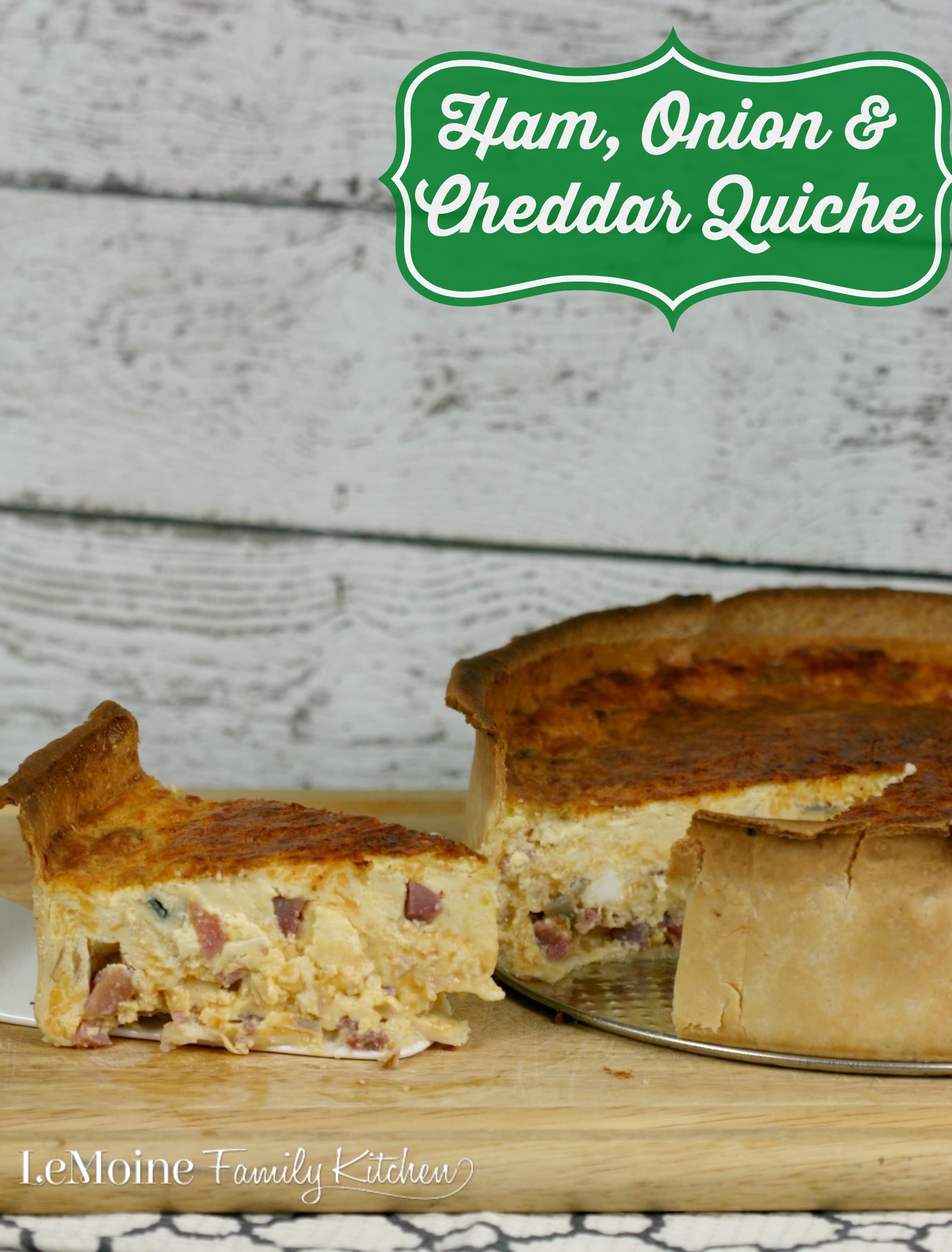 Ham, Onion & Cheddar Quiche