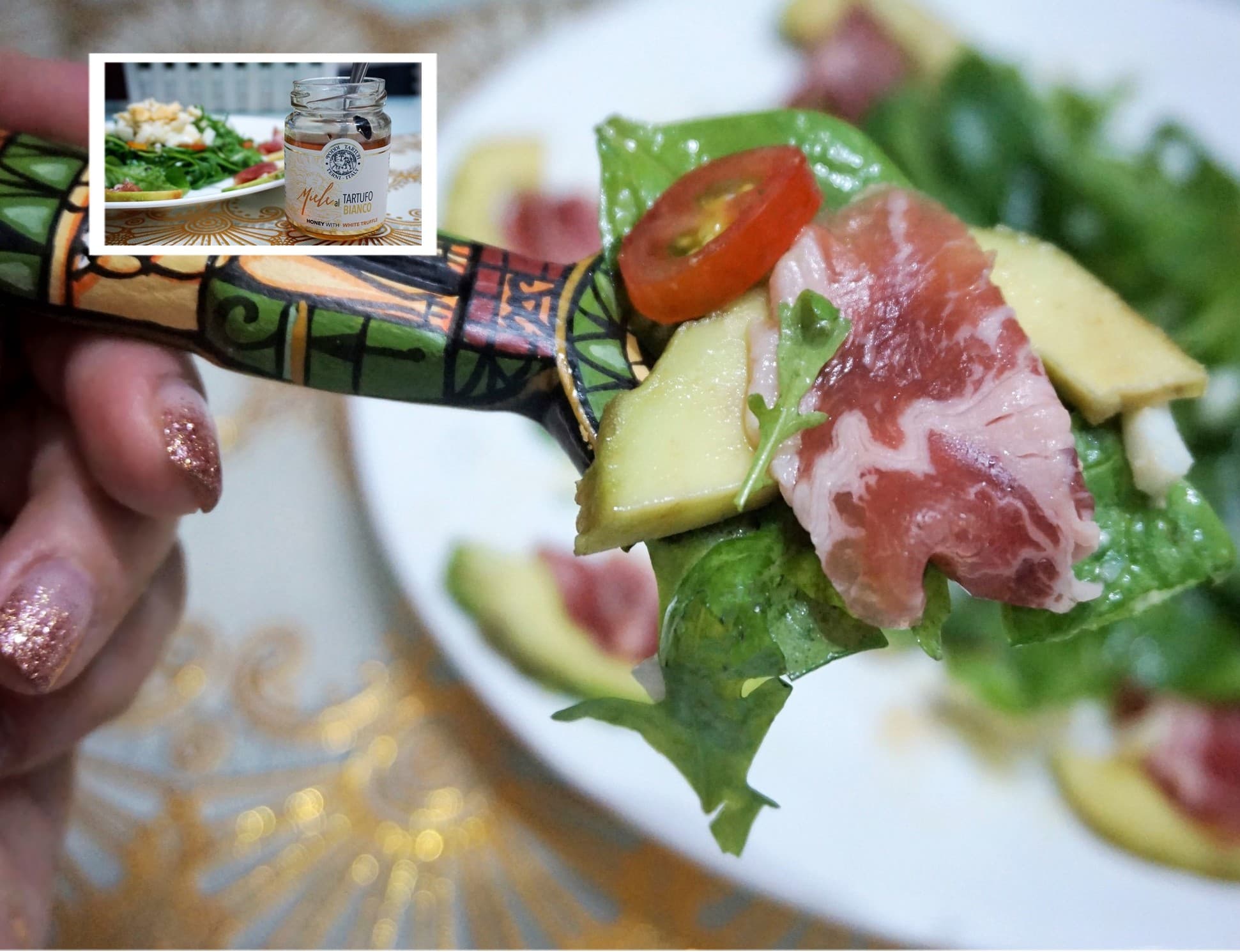 Parma Ham Avocado Salad with White Truffle Honey
