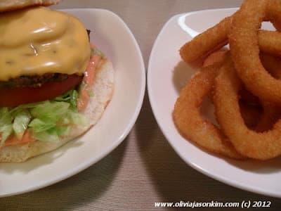 In-N-Out Cheeseburger w Onion Rings