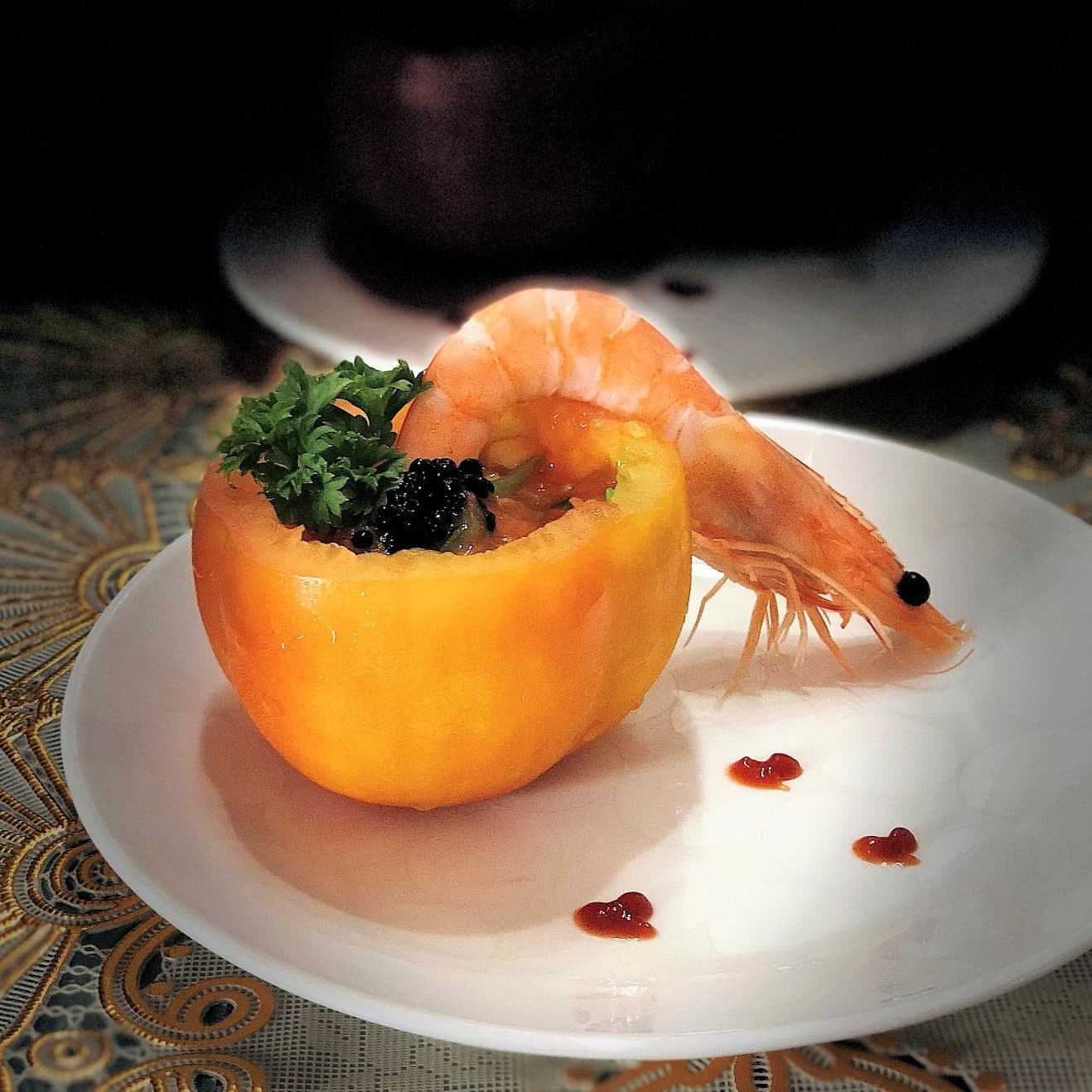 Christmas Prawn Cocktail Salsa with Caviar
