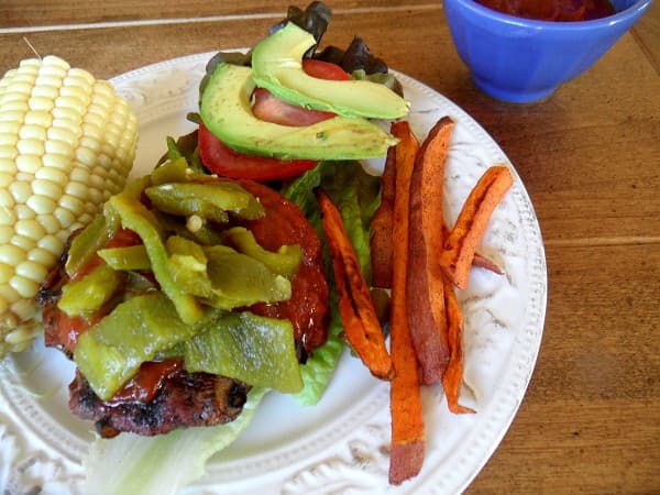 Grilled Burgers with Roasted Jalapeños and Cherry BBQ Sauce