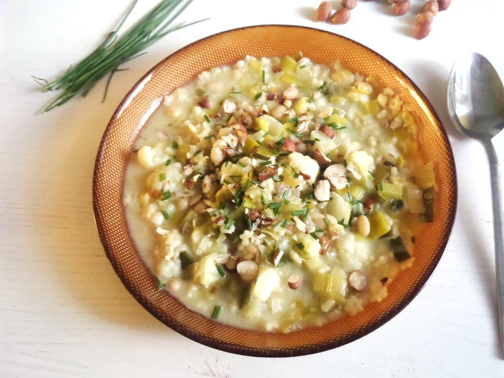 Leek Soup With Rice And Beans