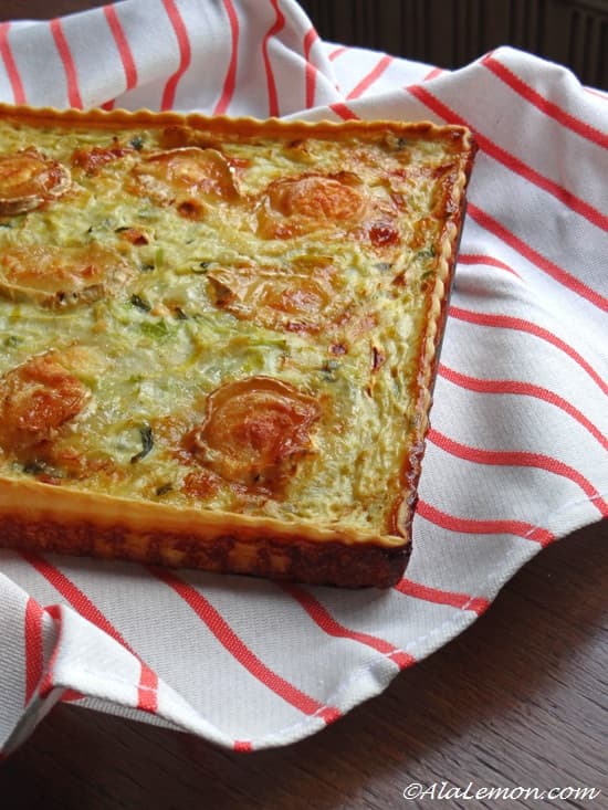 Leek and goat’s cheese quiche