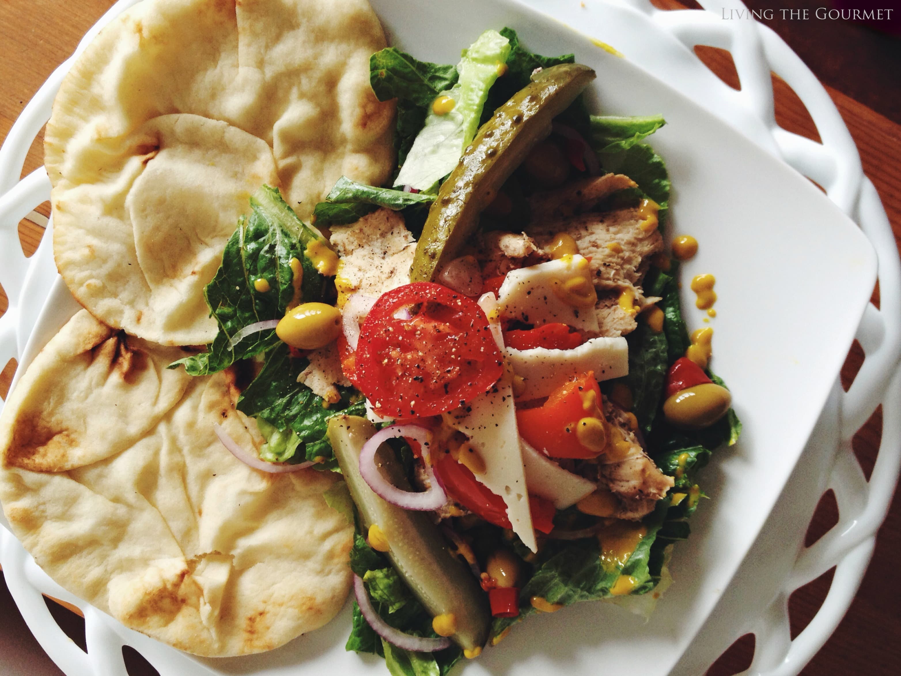 Chicken Salad with Fresh Salad Greens & Warm Naan
