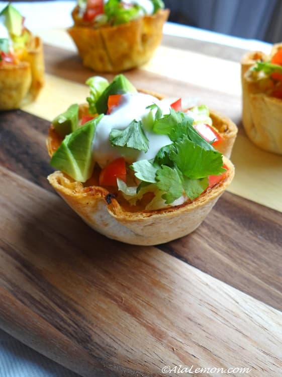 Tacos in mini cups