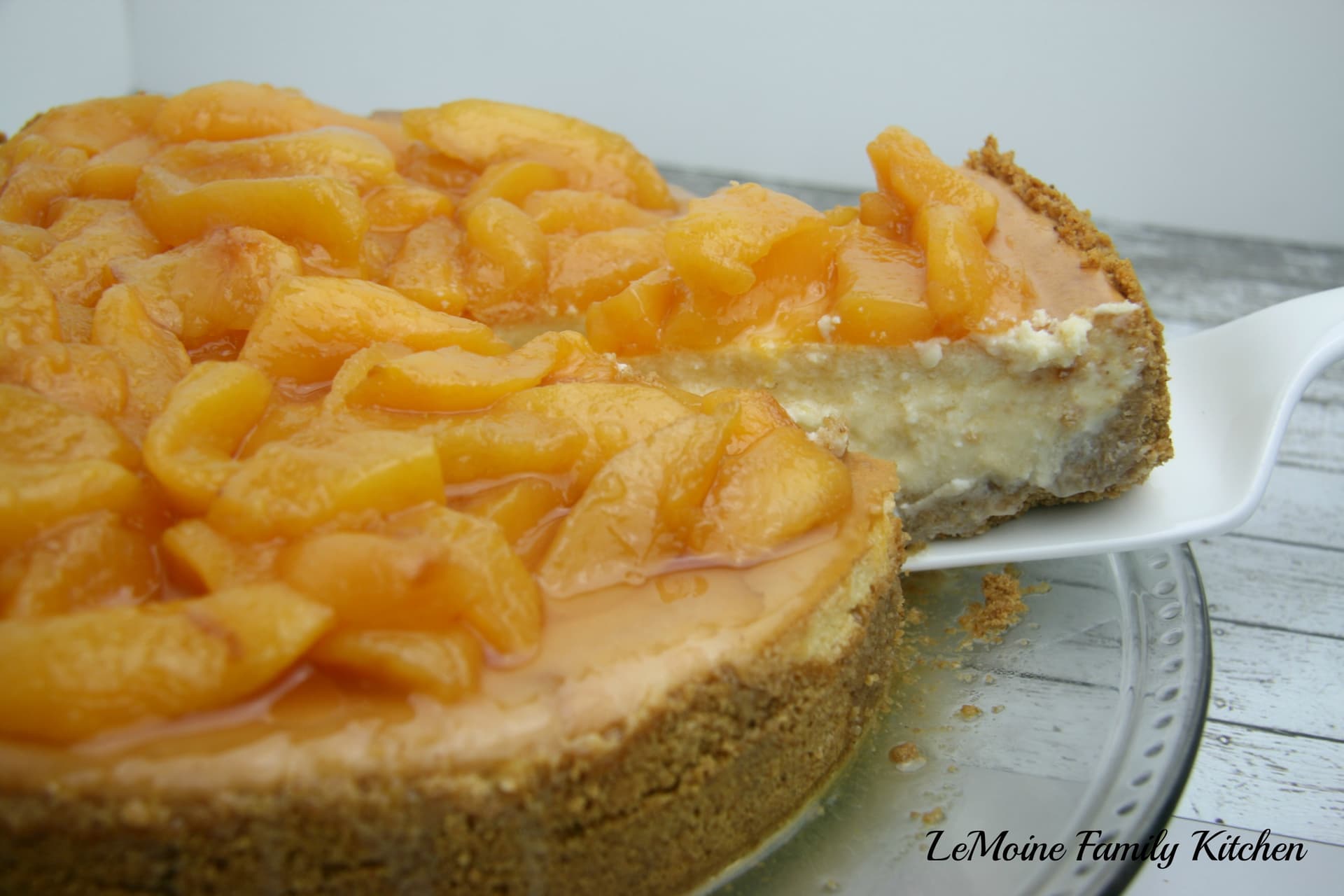 Cheesecake Topped with Fresh Nectarines