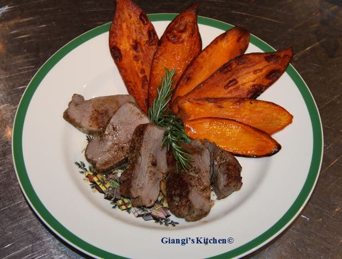 Pan Roasted Pork Tenderfloin with Garlic, Coriander and Rosemary