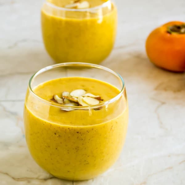 Persimmons Pumpkin Orange Smoothie With Chia Seeds