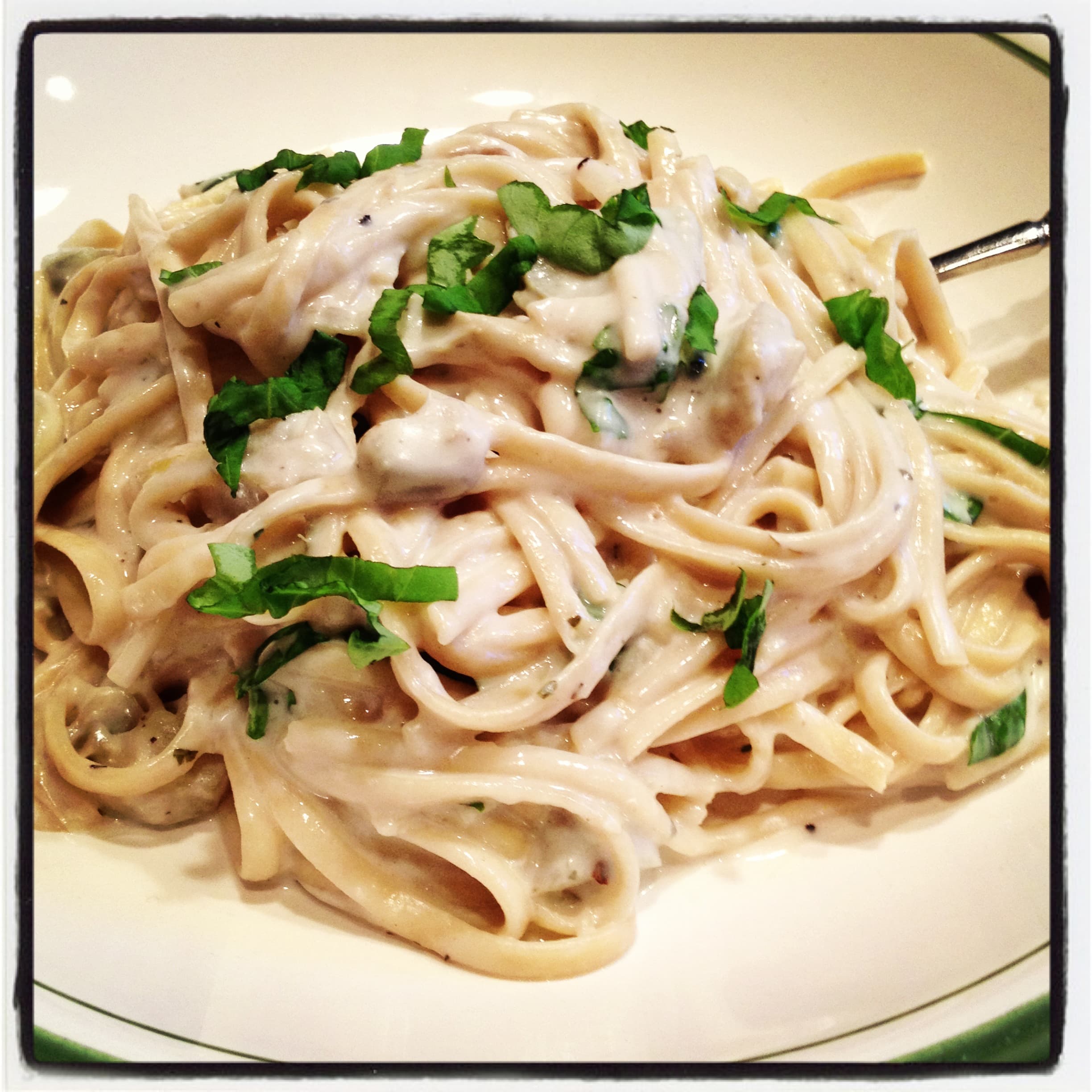 Linguini in a Creamy Artichoke Sauce