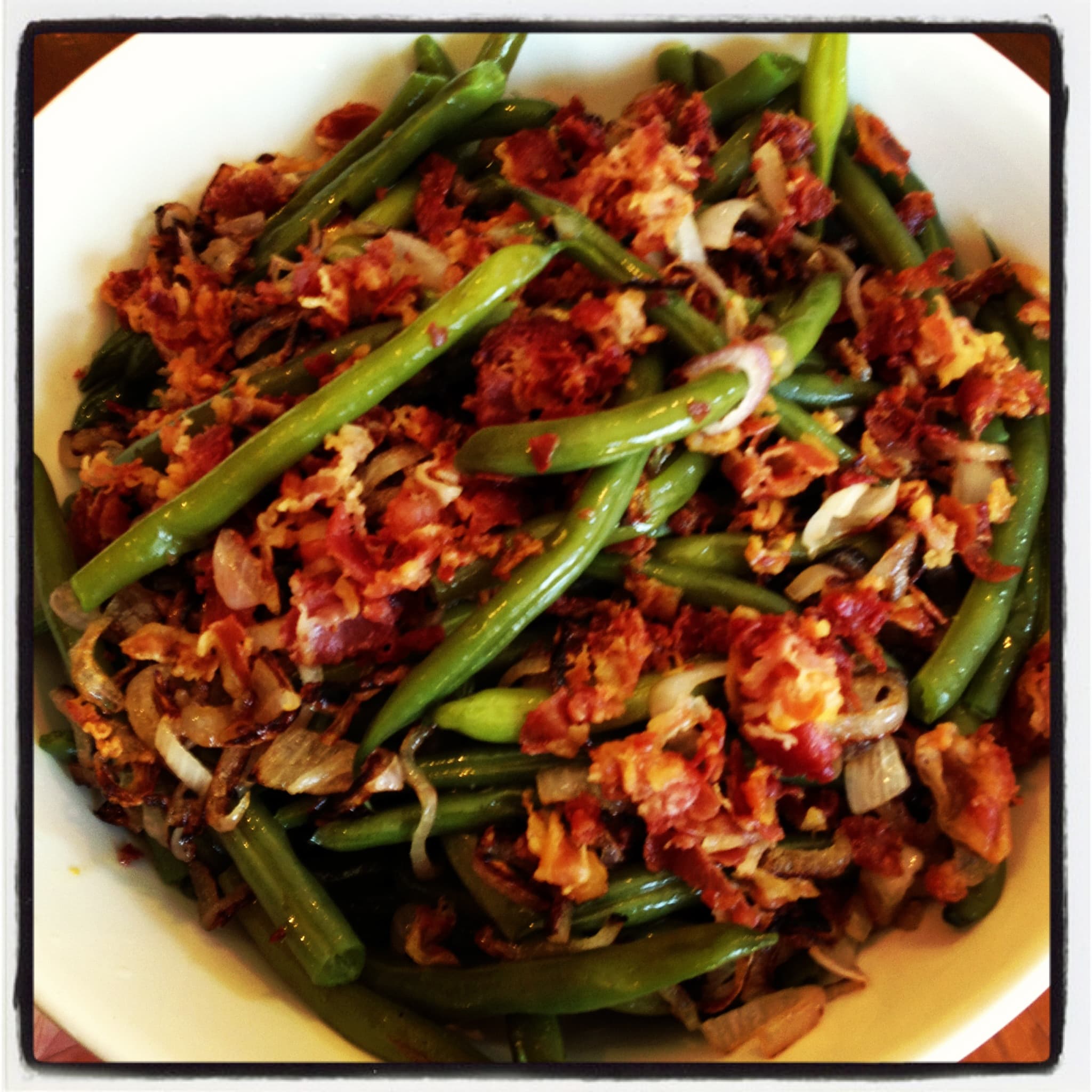 Green Beans with Shallots and Crispy Pancetta