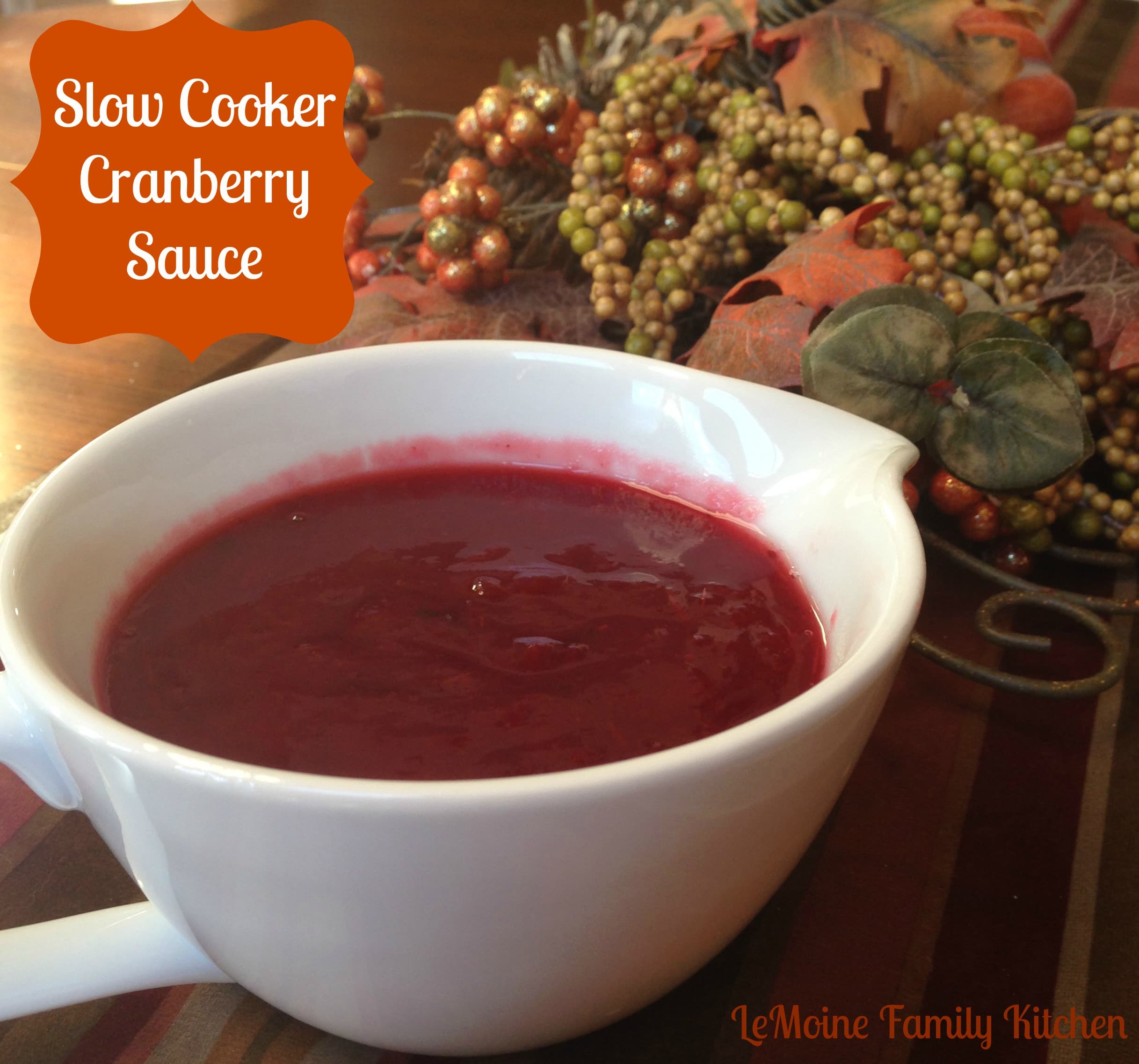 Slow Cooker Cranberry Sauce