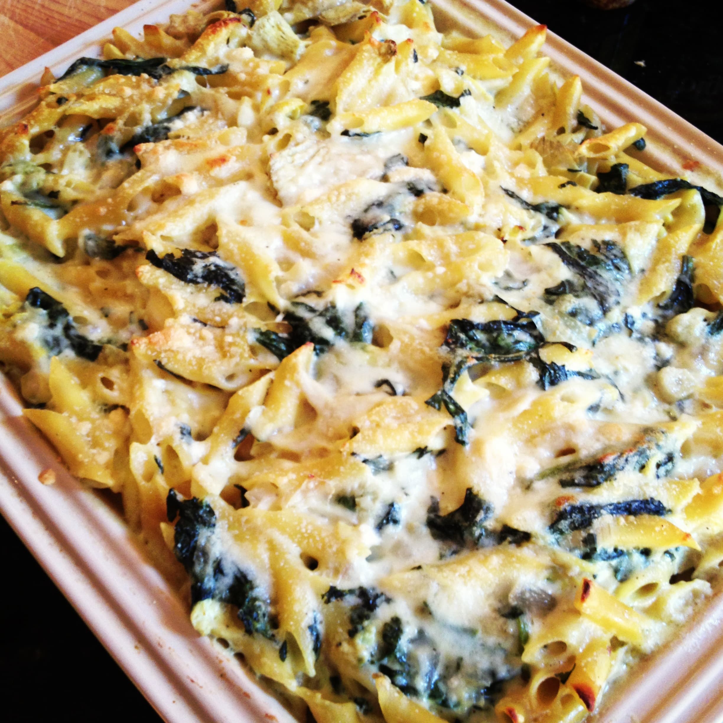 Baked Spinach & Artichoke Pasta