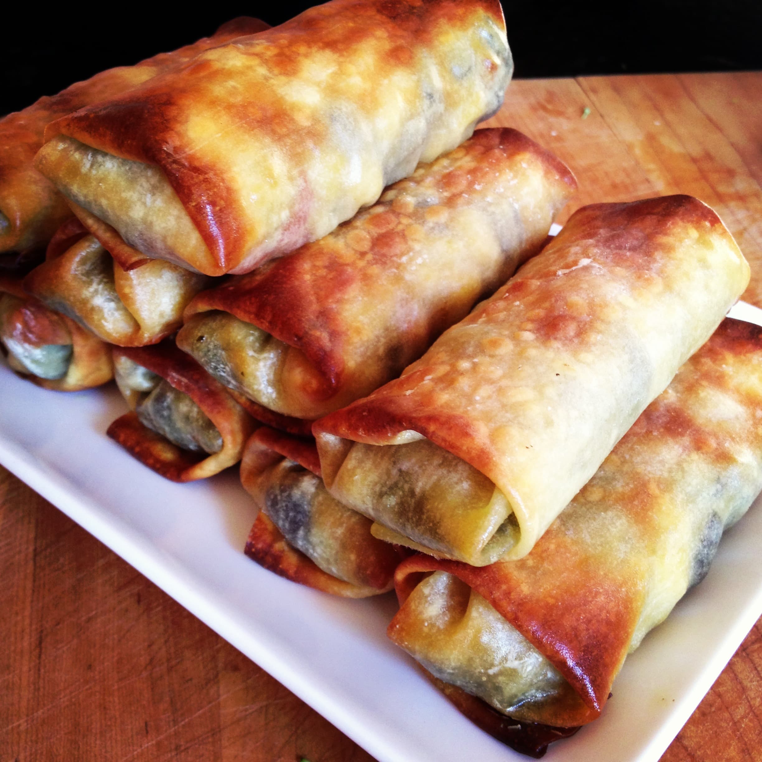 Southwest Egg Rolls with Cilantro Lime Pesto