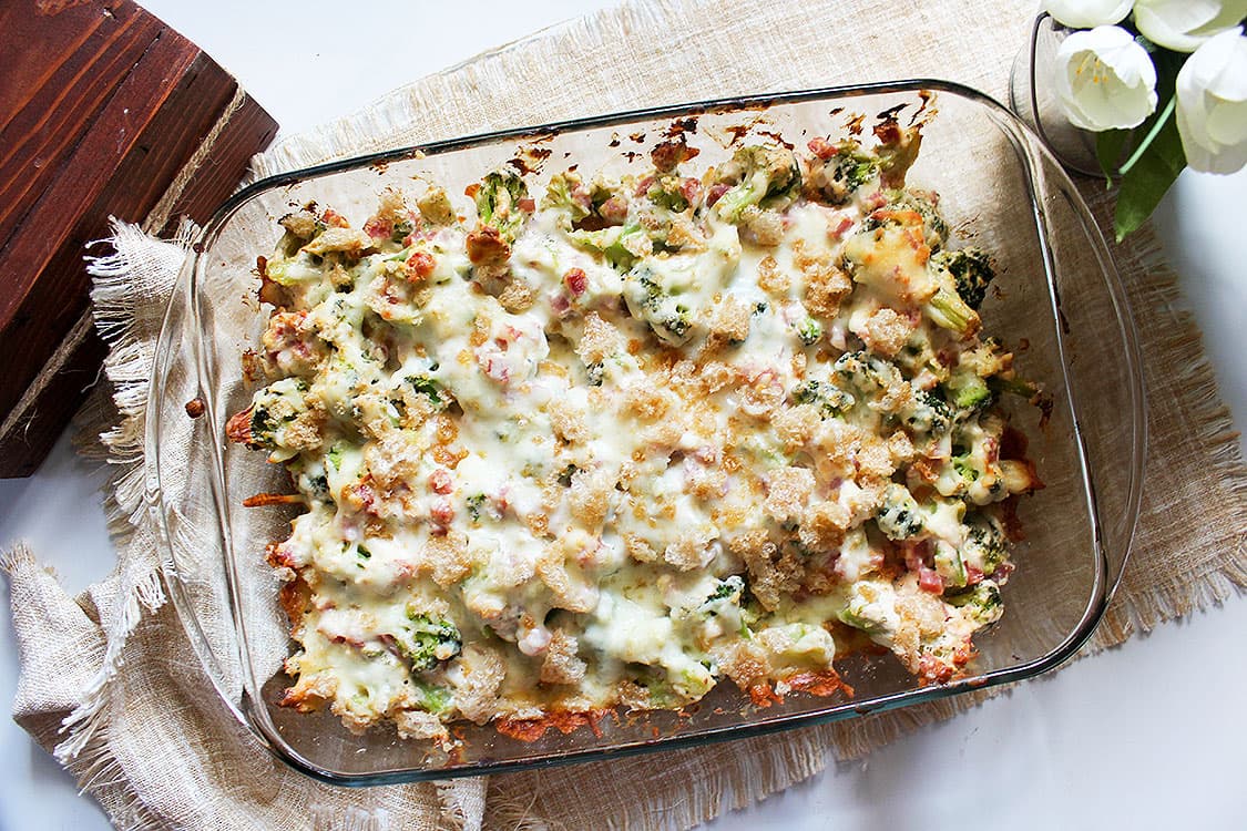 Creamy Ham and Broccoli Casserole {THM-S, Low Carb}