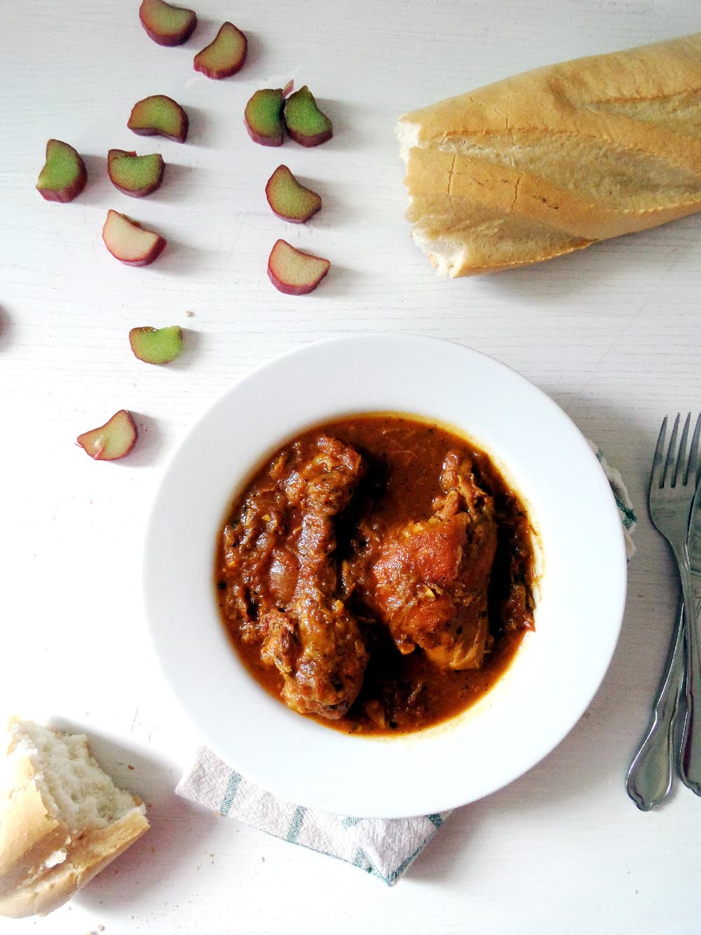 Chicken with Rhubarb Sauce