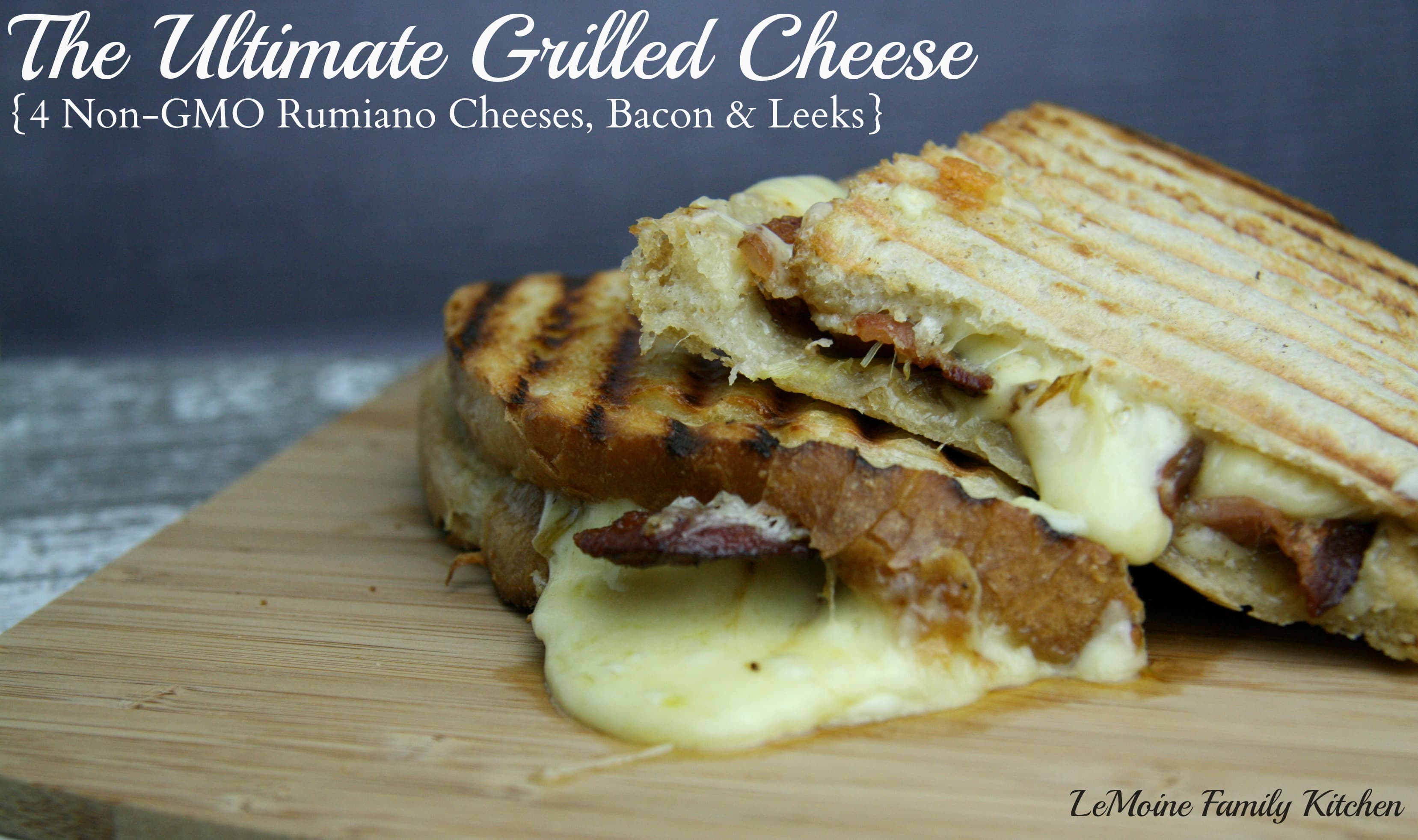 The Ultimate Grilled Cheese {4 Cheeses, Bacon & Leeks}