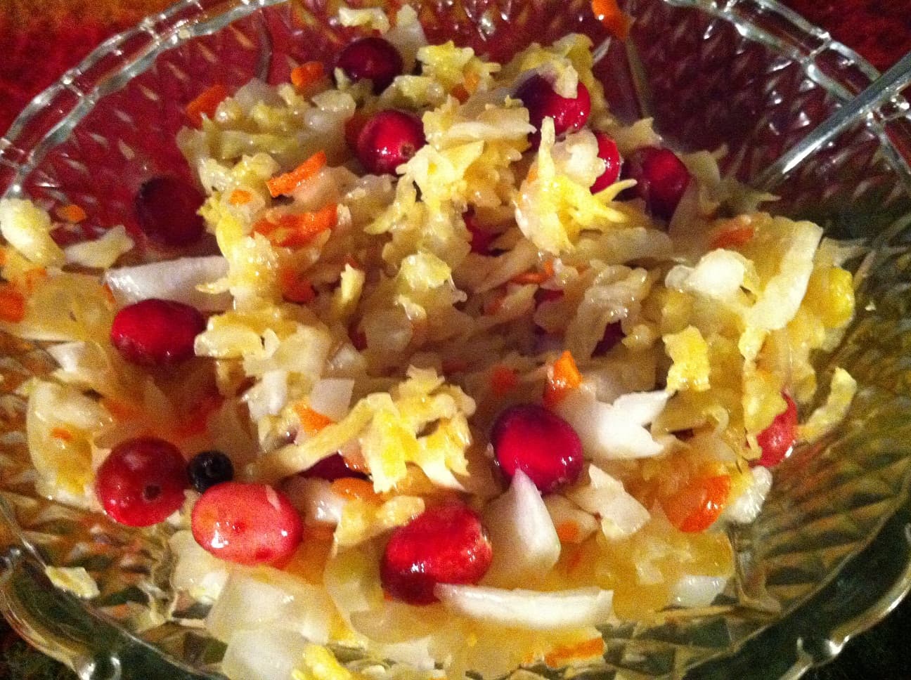 Homemade Sauerkraut with cranberries