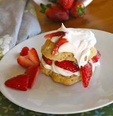 Vegan Strawberry Shortcake served with Vegan Whipped Cream