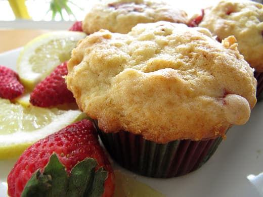 Strawberry Lemon Buttermilk Muffins 