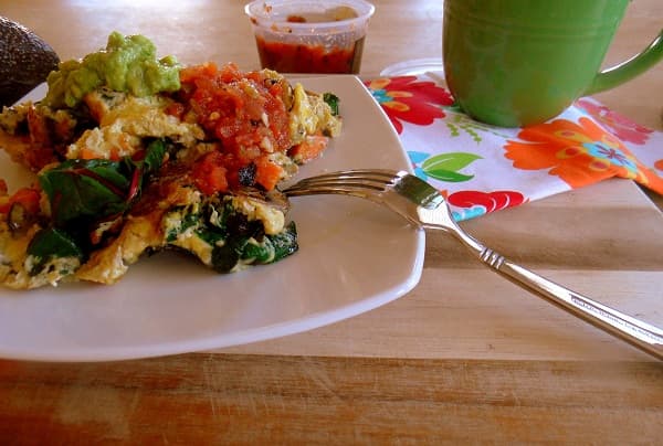 Turkey Sausage, Chard & Sweet Potato Breakfast Scramble