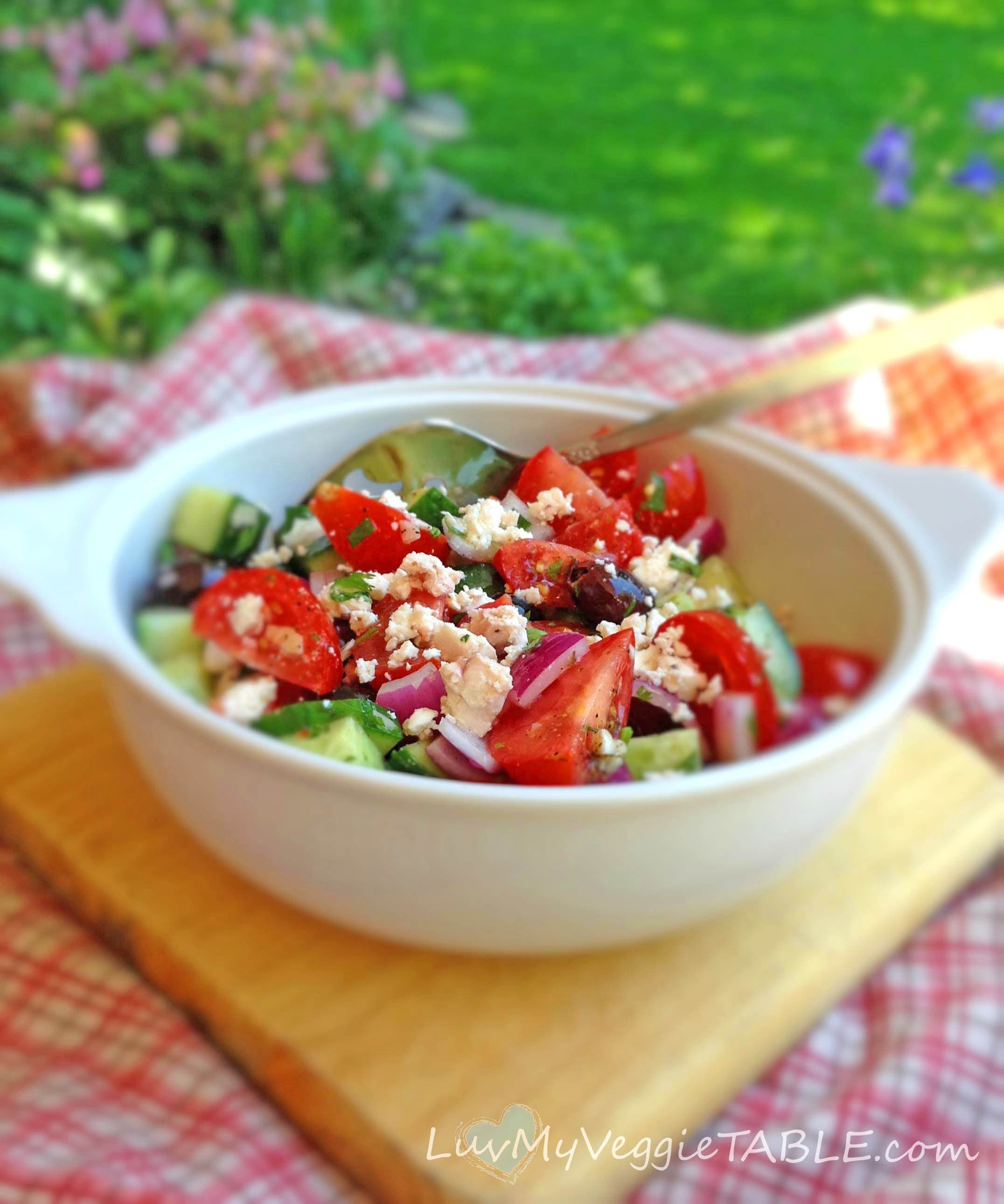 Summer Greek Tomato Cucumber Salad