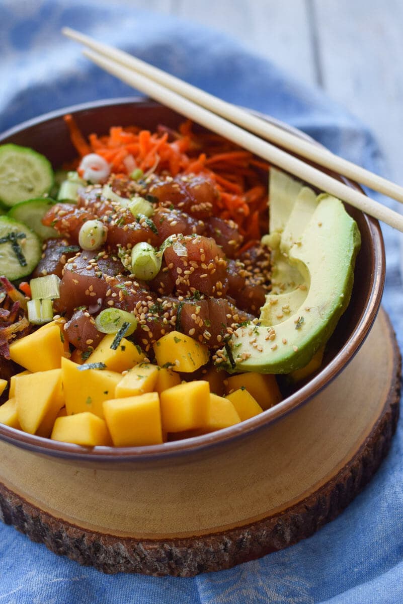 Tuna Poke Bowl with Mango and Quinoa