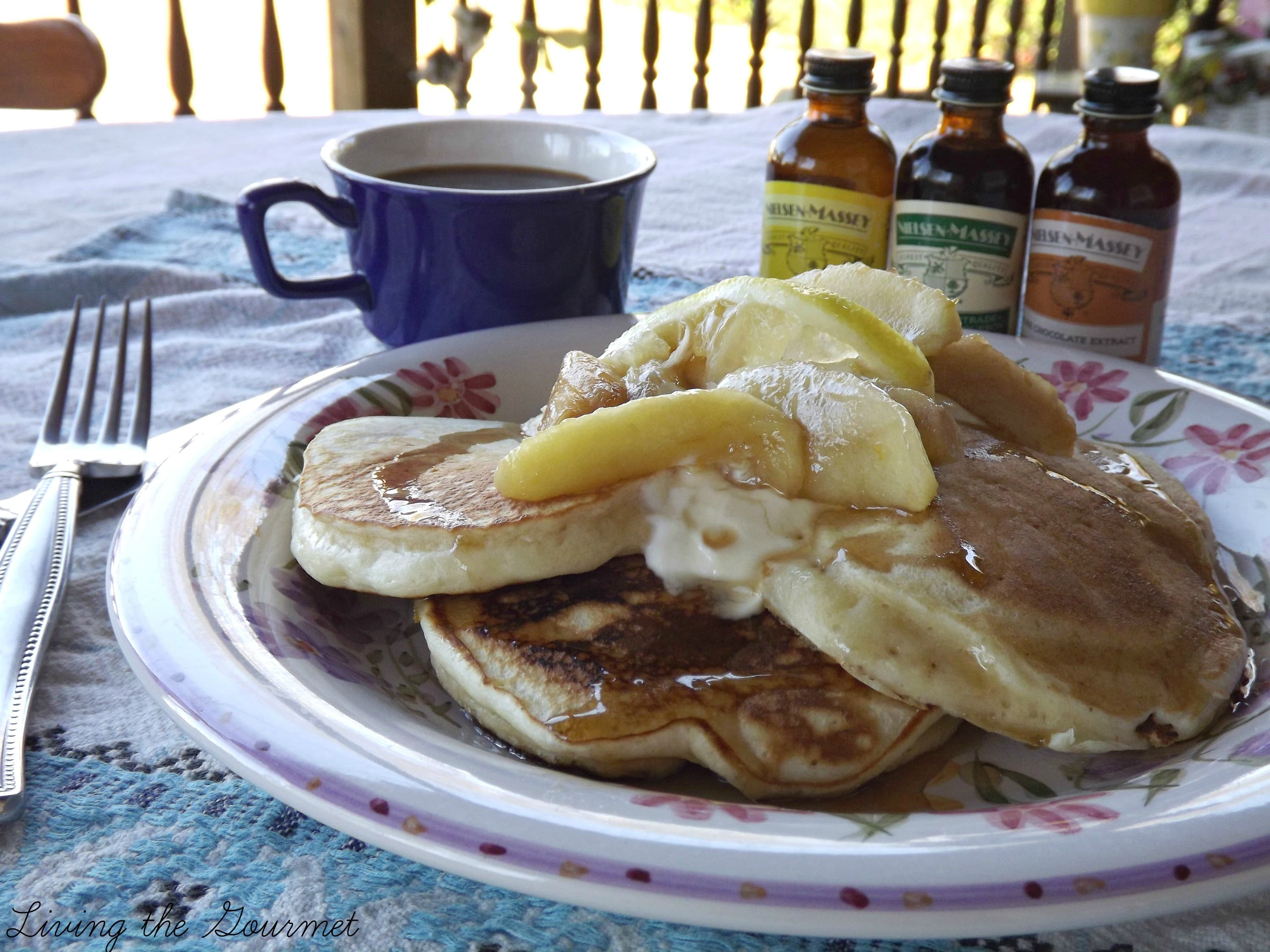 Vanilla Pancakes with Lemon-Vanilla Apples  